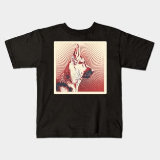 Vintage Retro German Shepherd Art Print German Shepard Dog Kids T-Shirt